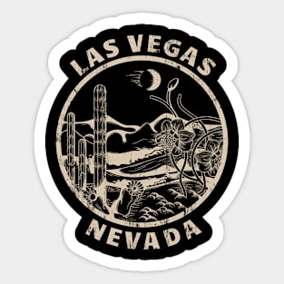 Las Vegas Nevada Linocut Distressed Desert Illustration Sticker